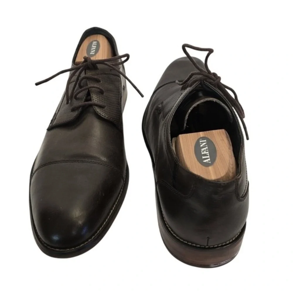 Steve Madden Derium Mens Size 13 M‎ Brown Leather Lace Up Shoes Wood Sole Oxford